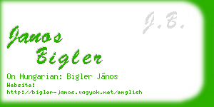 janos bigler business card